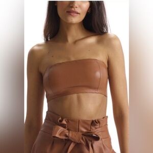 NWT Commando Faux Leather Bandeau, Size Small, Cocoa, MSRP $79